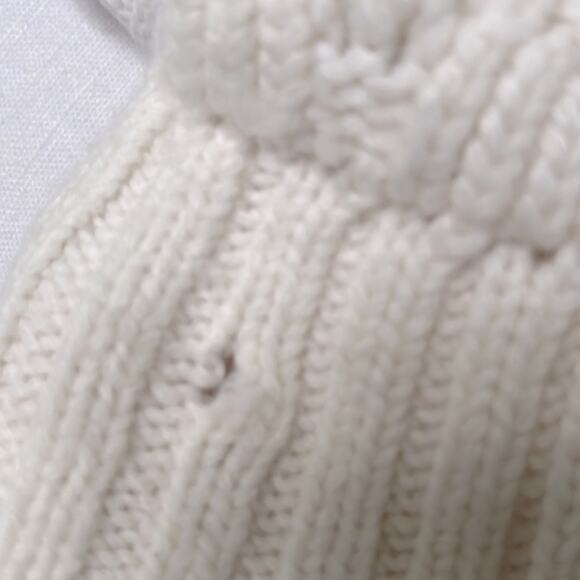 Madewell Pointelle Stitch-Mix Mockneck Merino wool blend Sweater S Antique Cream - Picture 6 of 13